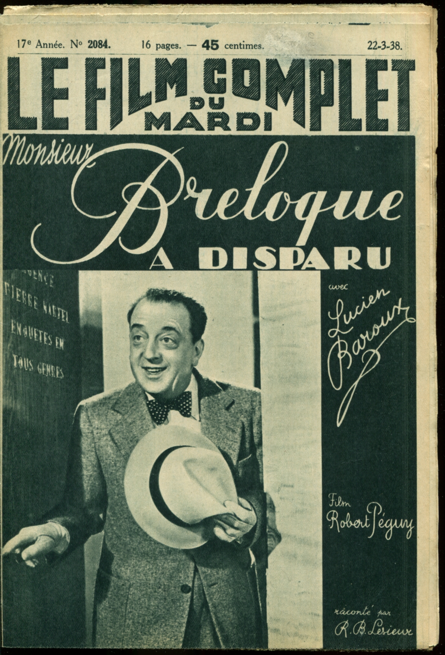 Lucien Baroux in Monsieur Breloque a disparu (1938)