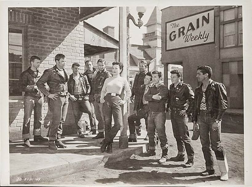 Marlon Brando, Wally Albright, Nicky Blair, Norman Budd, Yvonne Doughty, and Alvy Moore in The Wild One (1953)