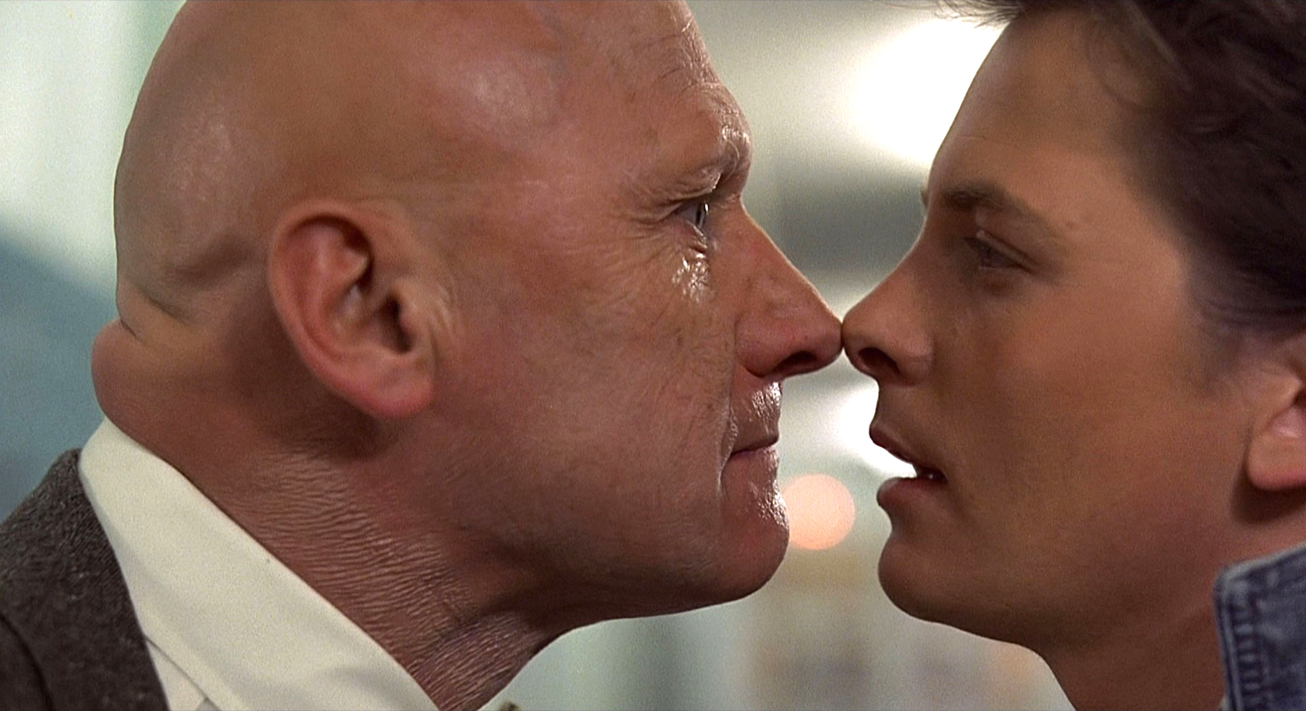 Michael J. Fox and James Tolkan in Back to the Future (1985)