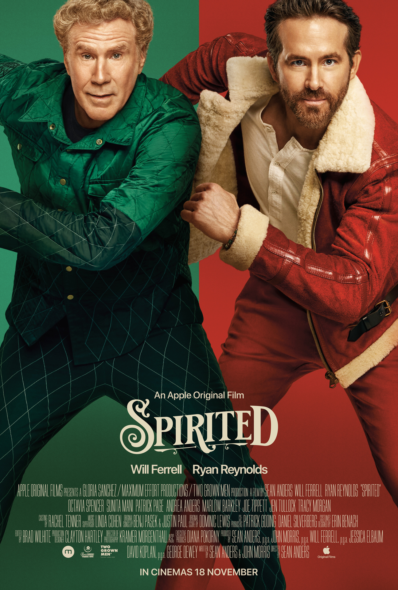 Will Ferrell and Ryan Reynolds in Spirited (2022)