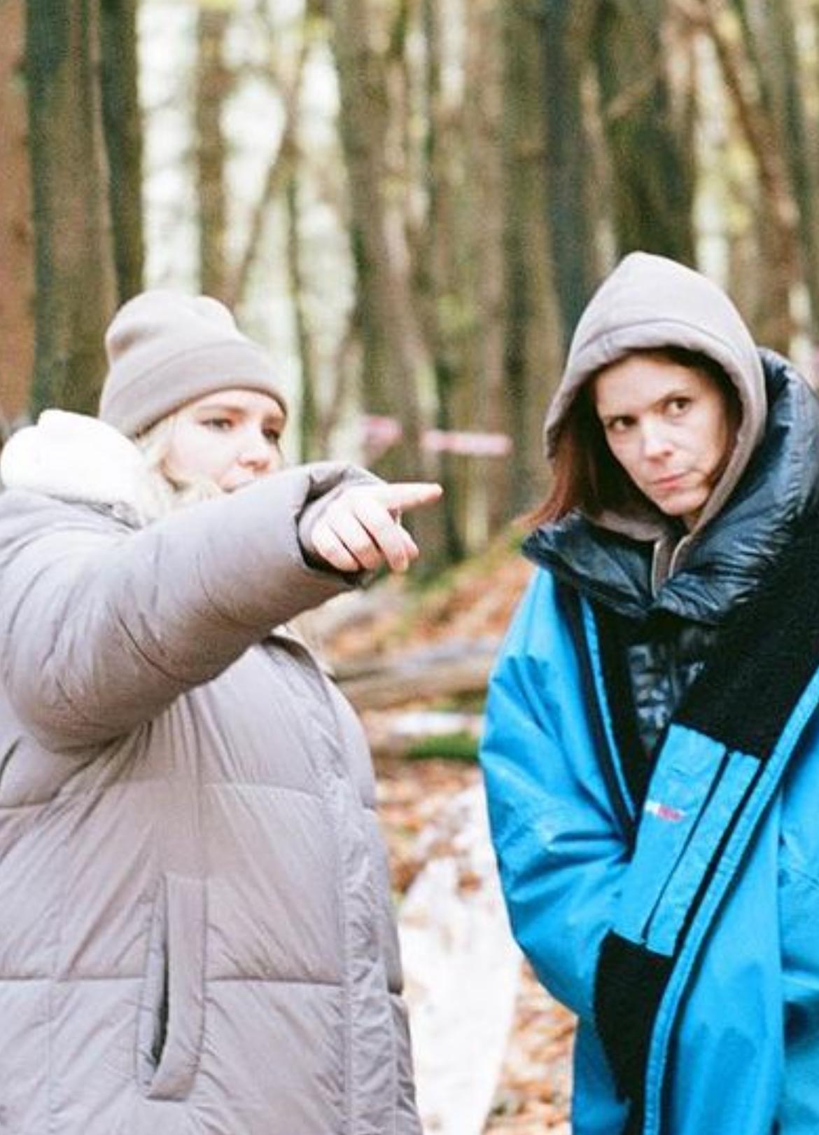 Kate Mara & Jess Varley on set of The Astronaut