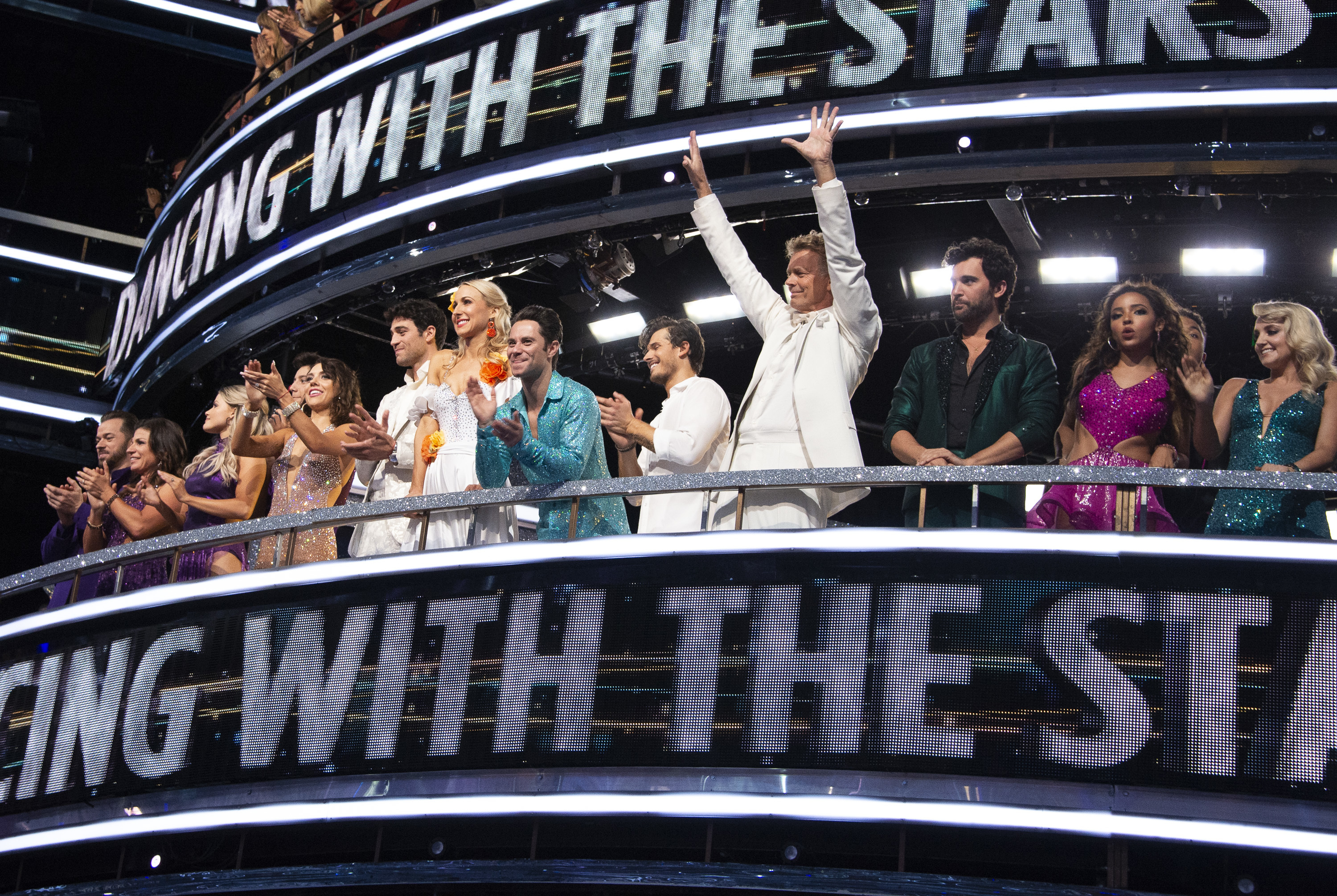 Tinashe, John Schneider, Juan Pablo Di Pace, Sasha Farber, Artem Chigvintsev, Evanna Lynch, Nikki Glaser, Brandon Armstrong, Milo Manheim, Gleb Savchenko, Witney Carson, Jenna Johnson, Danelle Umstead, and Joe Amabile in Dancing with the Stars (2005)