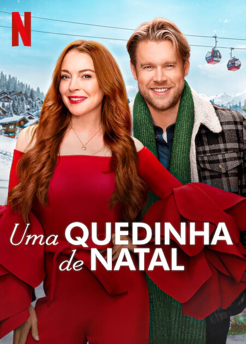 Lindsay Lohan and Chord Overstreet in Falling for Christmas (2022)