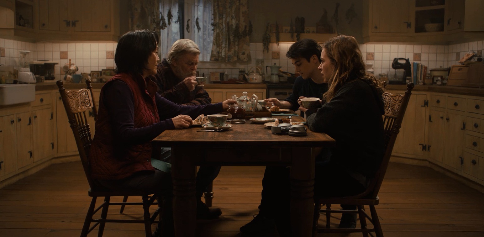 Nicholas Campbell, Freda Foh Shen, Britt Robertson, and Kenji Fitzgerald in Books of Blood (2020)