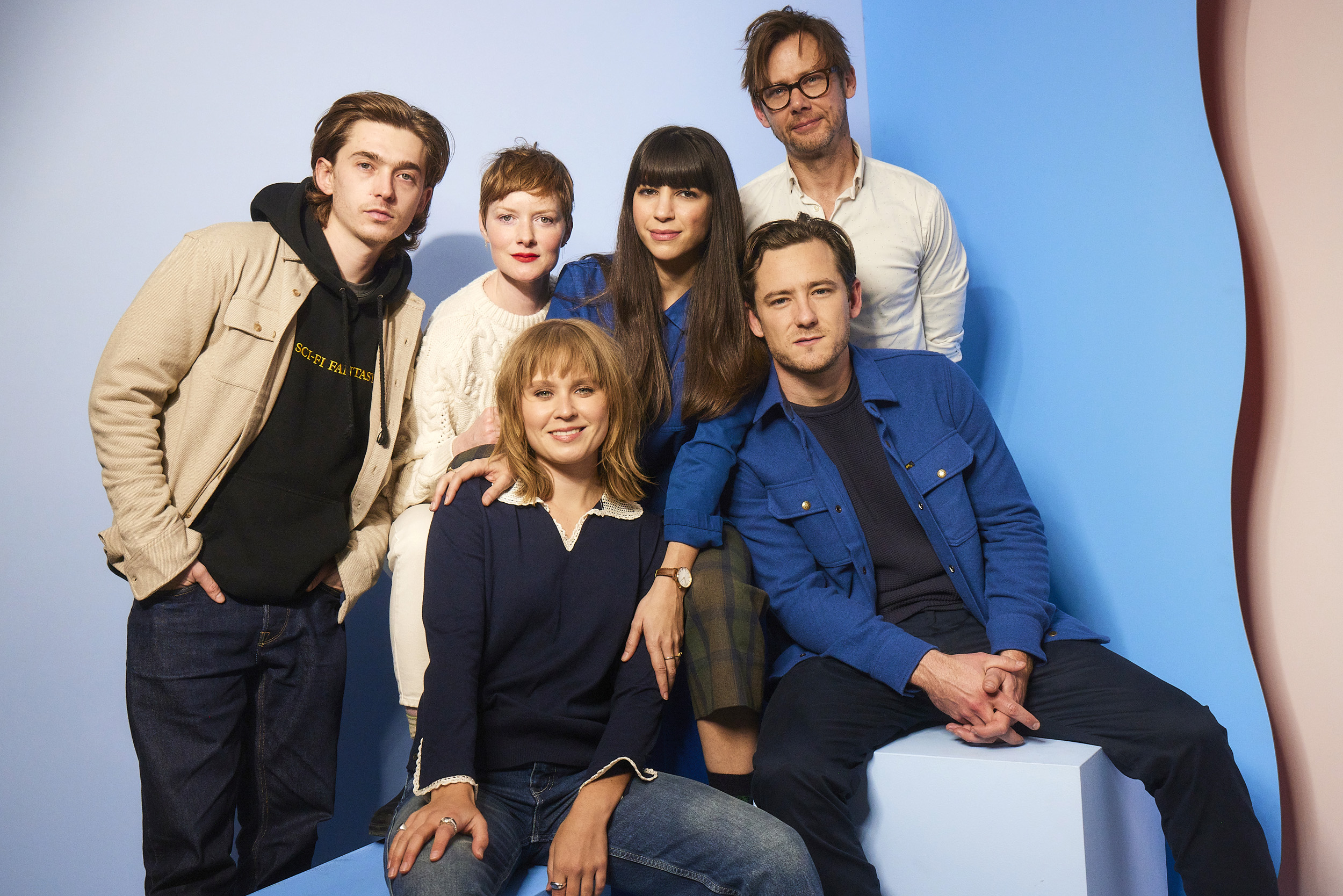 Jimmi Simpson, Laurel Parmet, Wrenn Schmidt, Austin Abrams, Lewis Pullman, and Eliza Scanlen at an event for The Starling Girl (2023)