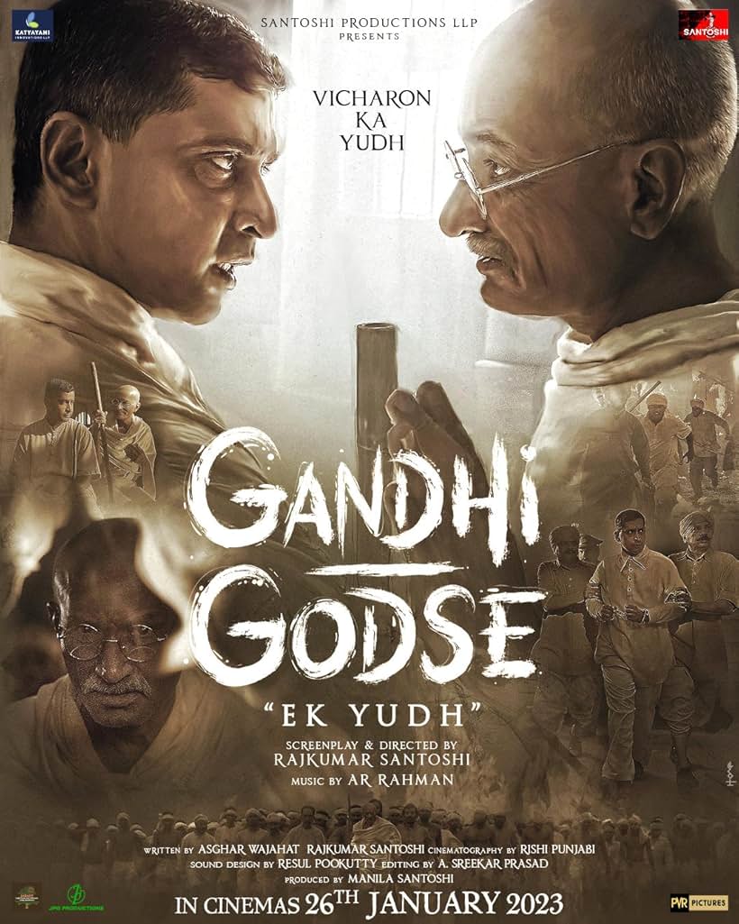 Chinmay Mandlekar and Deepak Antani in Gandhi Godse Ek Yudh (2023)