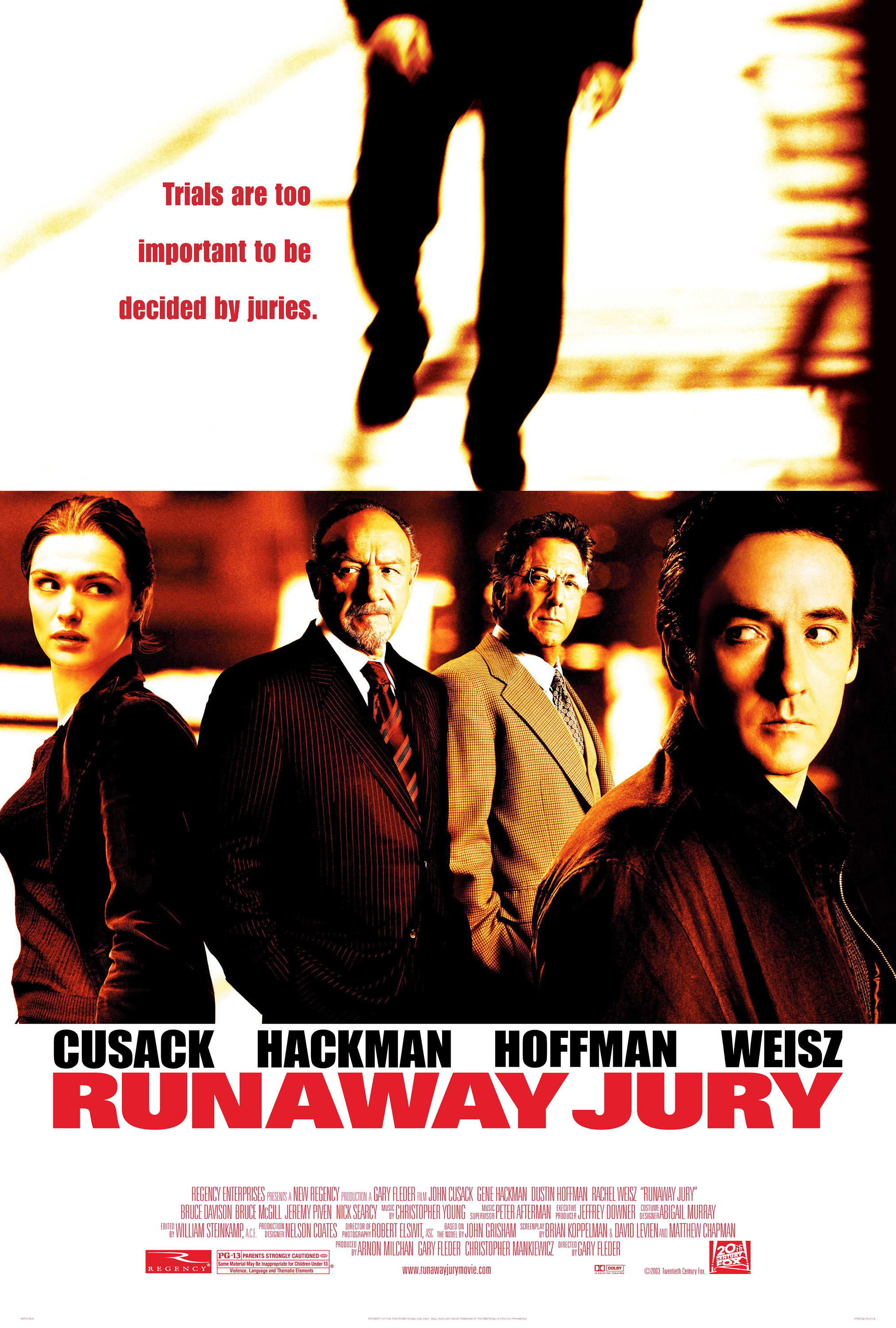 John Cusack, Dustin Hoffman, Gene Hackman, and Rachel Weisz in Runaway Jury (2003)