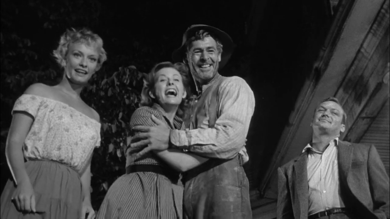 Aldo Ray, Robert Ryan, Fay Spain, and Helen Westcott in God's Little Acre (1958)