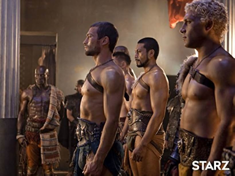 Manu Bennett, Peter Mensah, Andy Whitfield, Siaosi Fonua, and Jai Courtney in Spartacus (2010)