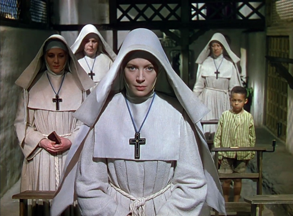 Deborah Kerr, Kathleen Byron, Judith Furse, and Jenny Laird in Black Narcissus (1947)