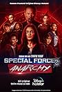 M. Nasir, Fify Azmi, Yusuf Bahrin, Johan Asari, Elizabeth Tan, Chacha Maembong, Anas Ridzuan, and Puteri Aishah in Special Force: Anarchy (2023)