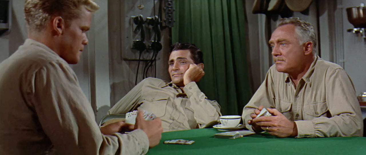 Frank Albertson, David Hedison, and Doug McClure in The Enemy Below (1957)