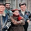 Robert Clary, Bob Crane, Richard Dawson, Ivan Dixon, and Larry Hovis in Hogan's Heroes (1965)