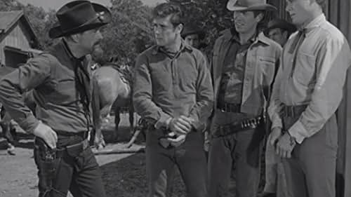 James Coburn, Robert Fuller, Edmond O'Brien, and John Smith in Laramie (1959)