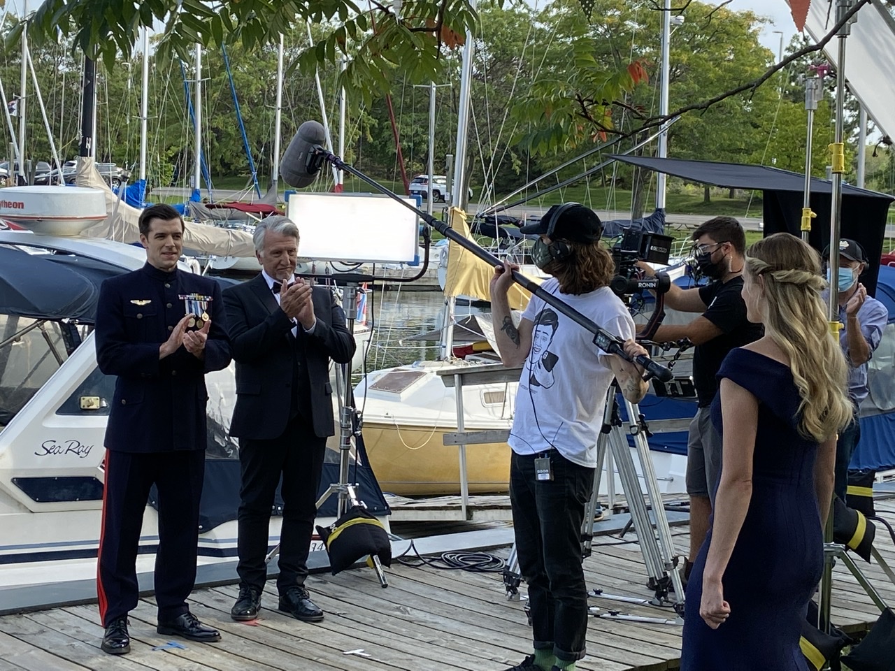 Scott Wentworth, Brittany Bristow, and Dan Jeannotte in Home for a Royal Heart (2022)