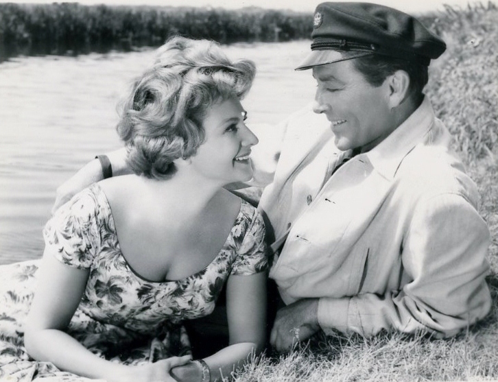 Robert Taylor and Nicole Maurey in The House of the Seven Hawks (1959)