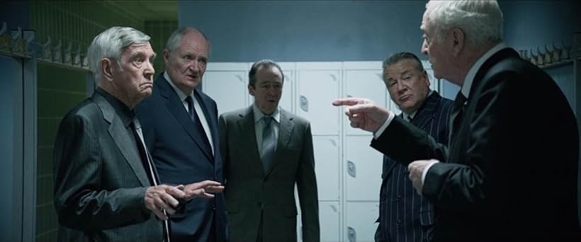 Michael Caine, Jim Broadbent, Tom Courtenay, Paul Whitehouse, and Ray Winstone in King of Thieves (2018)