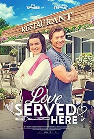 Sebastian Stewart and Eva Tavares in Love Served Here (2023)