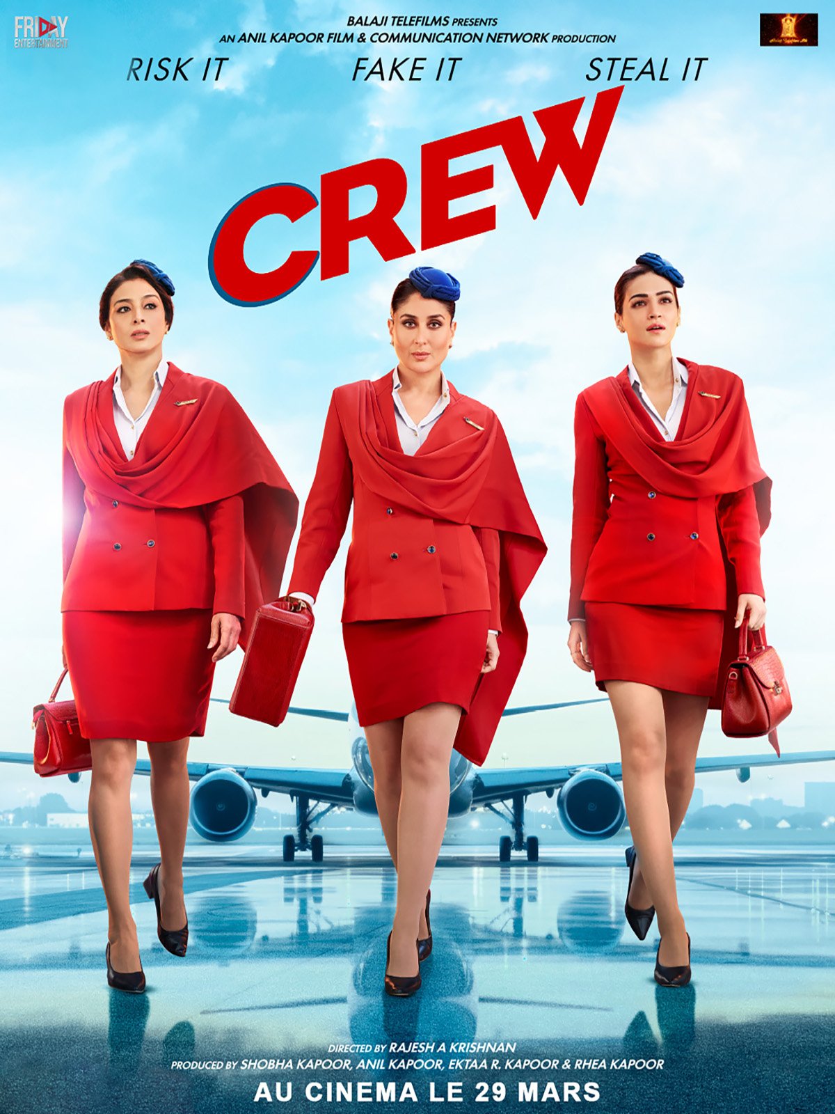 Kareena Kapoor, Tabu, and Kriti Sanon in Crew (2024)