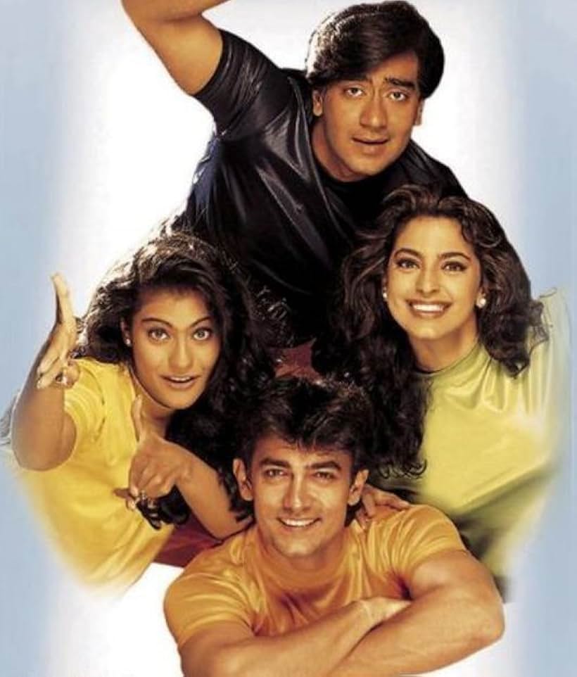 Kajol, Juhi Chawla, Ajay Devgn, and Aamir Khan in Ishq (1997)