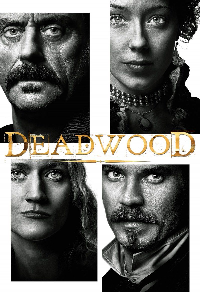 Paula Malcomson, Ian McShane, Timothy Olyphant, and Molly Parker in Deadwood (2004)