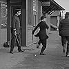 Charles Chaplin, Monta Bell, and S.D. Wilcox in The Pilgrim (1923)