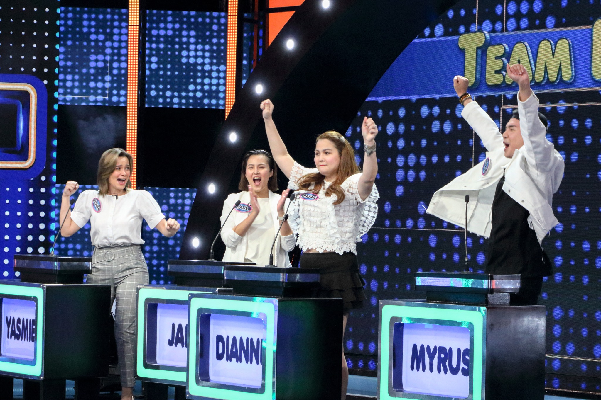 Myrus Ramirez, Yasmien Kurdi, Jade Lopez, and Dianne Medina in Family Feud Philippines (2022)