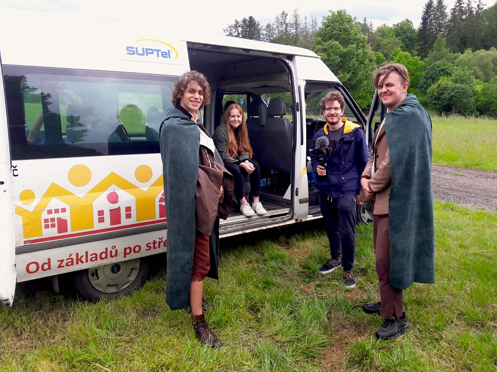 Michal Rauch, Matyas Rudolf, Patrik Bugos, and Lucie Jandova in The Last Journey (2021)