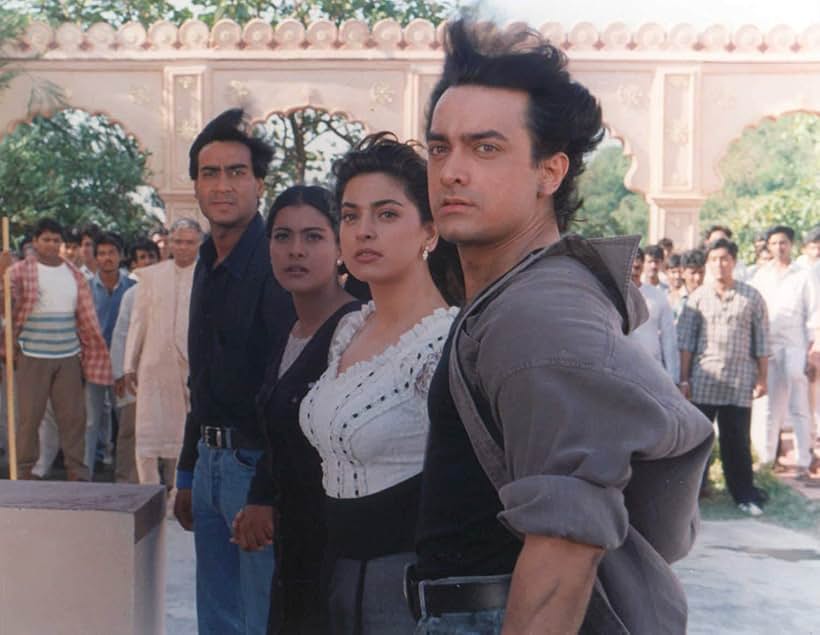 Kajol, Juhi Chawla, Ajay Devgn, and Aamir Khan in Ishq (1997)