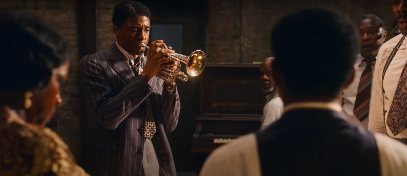 Viola Davis, Colman Domingo, Michael Potts, Glynn Turman, Chadwick Boseman, and Dusan Brown in Ma Rainey's Black Bottom (2020)