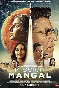 Sharman Joshi, Akshay Kumar, Vidya Balan, Nithya Menen, Sonakshi Sinha, Taapsee Pannu, and Kirti Kulhari in Mission Mangal (2019)