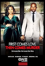 Jennifer Sears and Guyviaud Joseph in First Comes Love, Then Comes Murder (2023)