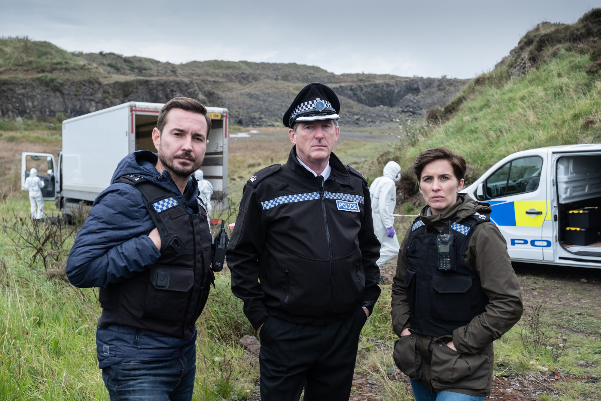 Adrian Dunbar, Vicky McClure, and Martin Compston in Line of Duty (2012)