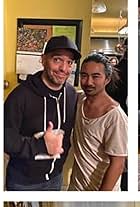 With Director of Photography Neil Fernandez on the set of Babysitter Must Die