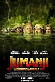 Jack Black, Kevin Hart, Dwayne Johnson, and Karen Gillan in Jumanji: Welcome to the Jungle (2017)