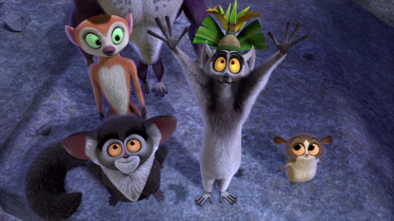 Jeff Bennett, Danny Jacobs, Kevin Michael Richardson, Andy Richter, and India de Beaufort in All Hail King Julien: Exiled (2017)