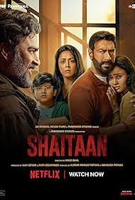 Ajay Devgn, Jyotika, Madhavan, Anngad Raaj, and Janki Bodiwala in Shaitaan (2024)