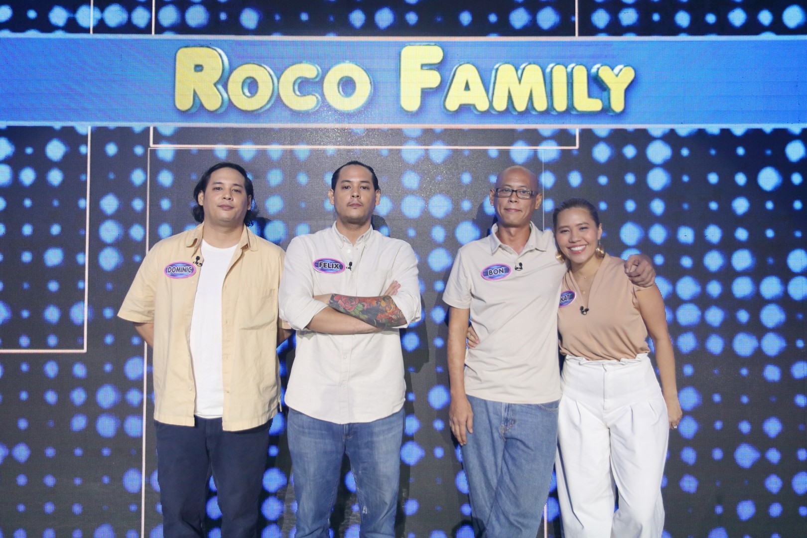 Bon Roco, Kat Roco Coling, Dominic Roco, and Felix Roco in Family Feud Philippines (2022)