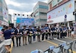 Officials prepare to cut a ribbon to kick off the 10th annual Nakdong River World Peace and Culture Festival in Waegwan, Republic of Korea. (Photo Credit: Courtesy)