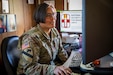 U.S. Army Reserve Lt. Col. Mary Jo Gneshin, 807th Medical Command (Deployment Support) Staff Judge Advocate, briefs a slide during a Ask A JAG call on Oct. 10, 2023 at Fort Douglas, Utah.  The Ask a JAG program began in September 2022 as a Microsoft Teams call and focused on general legal issues that commanders, S1s, SSAs, Inspector Generals, and legal professionals may face. (U.S. Army Reserve photo by Spc. Ronald D. Bell)