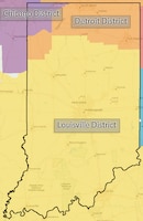 Map of Indiana depicting regulatory boundaries.