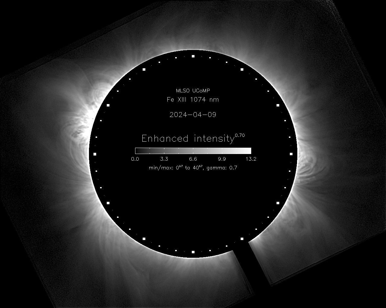 UCoMP 1074 nm Enhanced Intensity on 2024-04-09