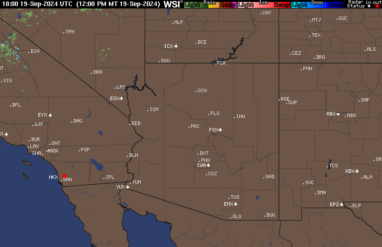 Prescott Arizona Yesterday's Animated Radar