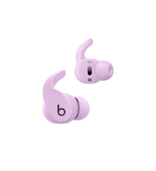 Écouteurs Beats Fit Pro entièrement sans fil en fini mauve améthyste avec leurs commandes intégrées qui permettent de gérer appels et musique. 