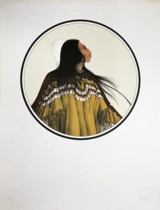 Lithograph Print by Jerry Ingram called Untitled (Native American Figure)