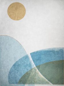 Mixed Media, Relief Print by Beth Fein entitled Chase the Morning Sun