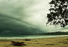 Approaching storm at Lasikin Beach