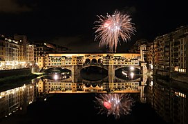 Fireworks over Ponte Vecchio, Florence