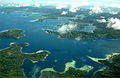 Aerial view of some of the Solomon Islands