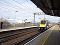 A Midland Mainline Meridian (Class 222) bolts through Luton Airport Parkway